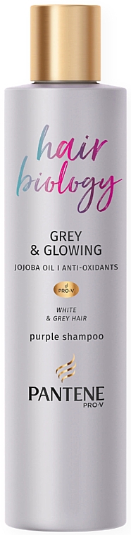 Шампунь осветляющий - Pantene Pro-V Hair Biology Grey & Glowing Shampoo — фото N1
