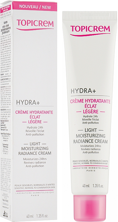 Легкий зволожувальний крем для сяйва шкіри - Topicrem Hydra + Light Moisturizing Radiance Cream — фото N2