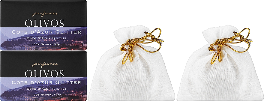 Набор - Olivos Perfumes Soap Cote Dazur Glitter Gift Set (soap/2*250g + soap/2*100g) — фото N2