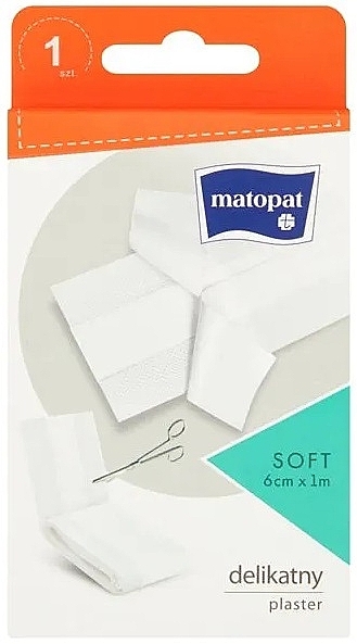 Медицинский пластырь листовой, 6 см х 1 м - Matopat Soft — фото N1