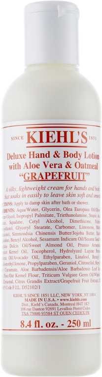 Молочко для тела "Грейпфрут" - Kiehl's Hand & Body Lotion — фото N1