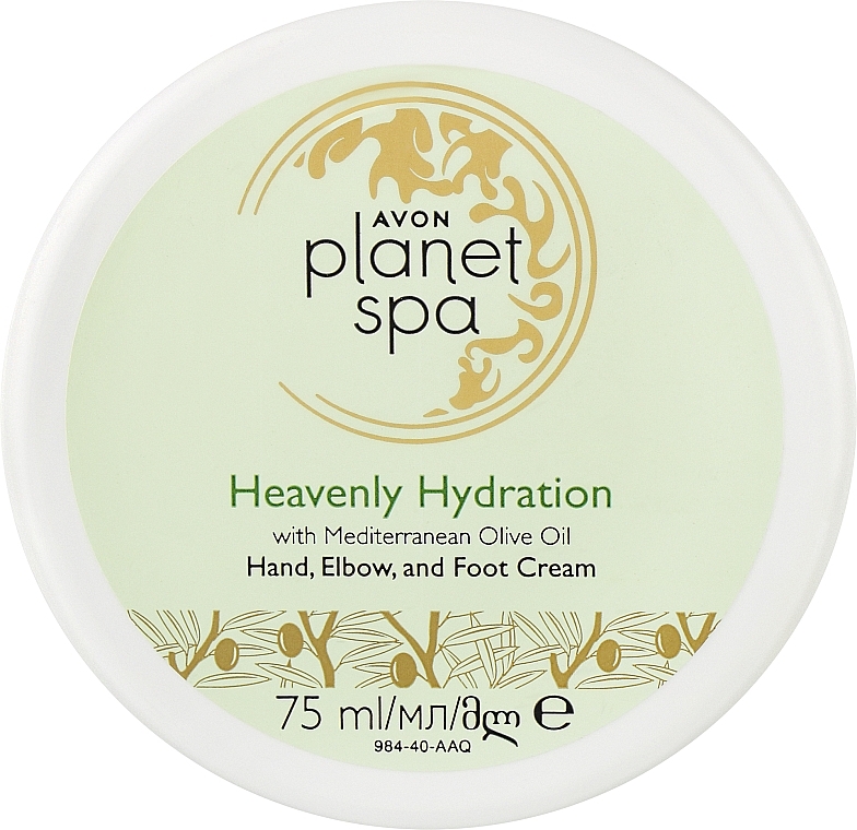 Крем для рук, ступніь і ліктів з олією оливи "Райське зволоження" - Avon Planet SPA Heavenly Hydration Hand Elbow And Foot Cream — фото N1
