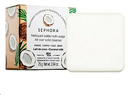 Духи, Парфюмерия, косметика Мыло для лица и тела 3 в 1 "Кокос" - Sephora All-Over Solid Cleanser Soap