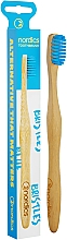 Парфумерія, косметика Бамбукова зубна щітка, середньої жорсткості, з синьою щетиною - Nordics Bamboo Toothbrush