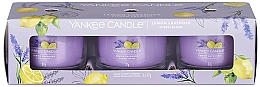 Набор ароматических свечей "Лимон и лаванда" - Yankee Candle Lemon Lavender (candle/3x37g) — фото N1