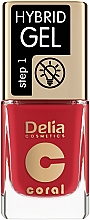 Гель-лак для ногтей - Delia Cosmetics Coral Nail Hybrid Gel — фото N1