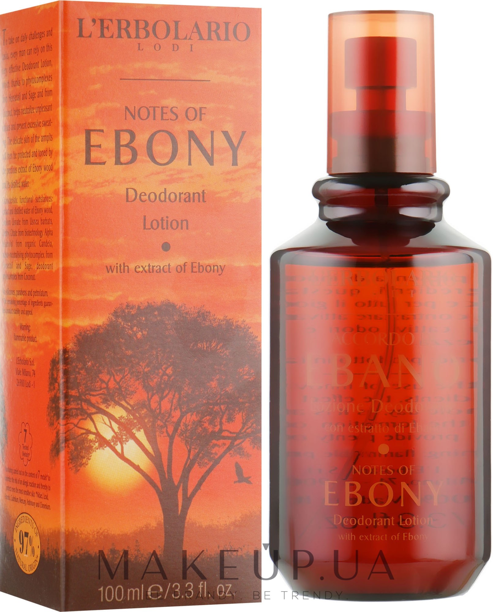 Лосьон-дезодорант «Черное дерево» - L'Erbolario Notes Of Ebony Deodorant Lotion — фото 100ml