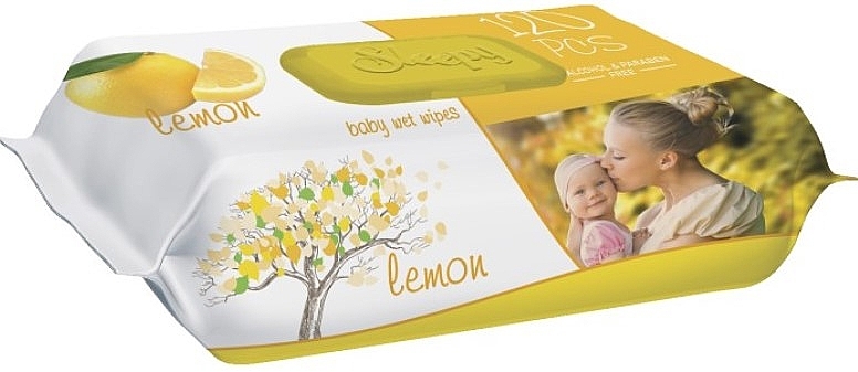 Вологі серветки "Лимон", 120 шт. - Sleepy Lemon Wet Wipes — фото N1