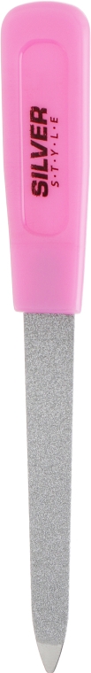 Пилка для нігтів сапфірова, 12 см., рожева - Silver Style — фото N1