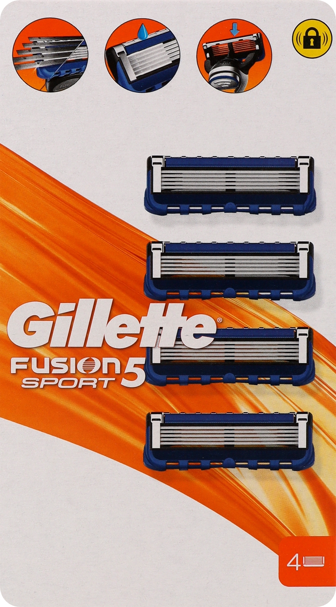 Змінні касети для гоління, 4 шт - Gillette Fusion 5 Sport — фото 4шт