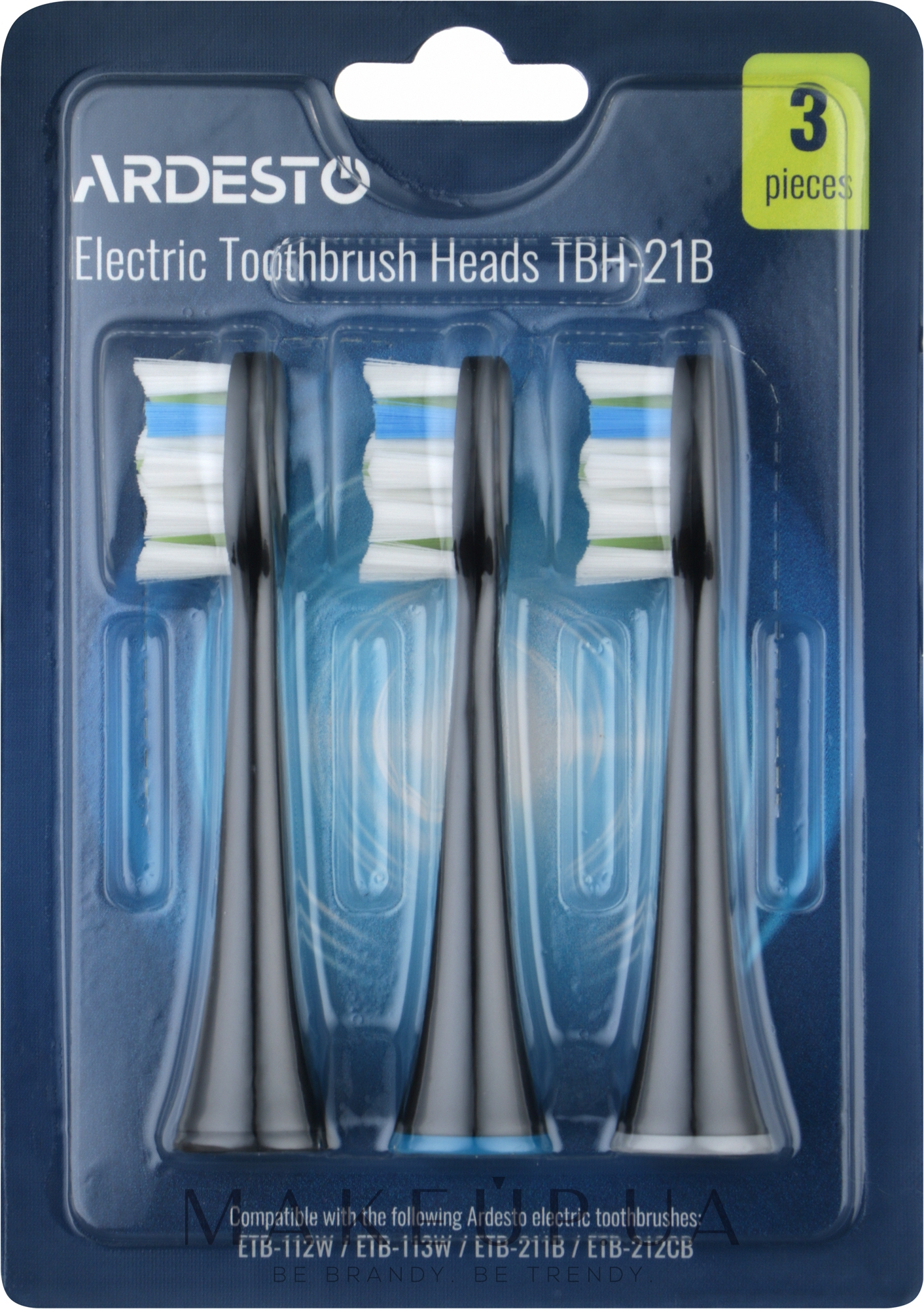 Насадка для електричних зубних щіток TBH-21B, чорна - Ardesto — фото 3шт