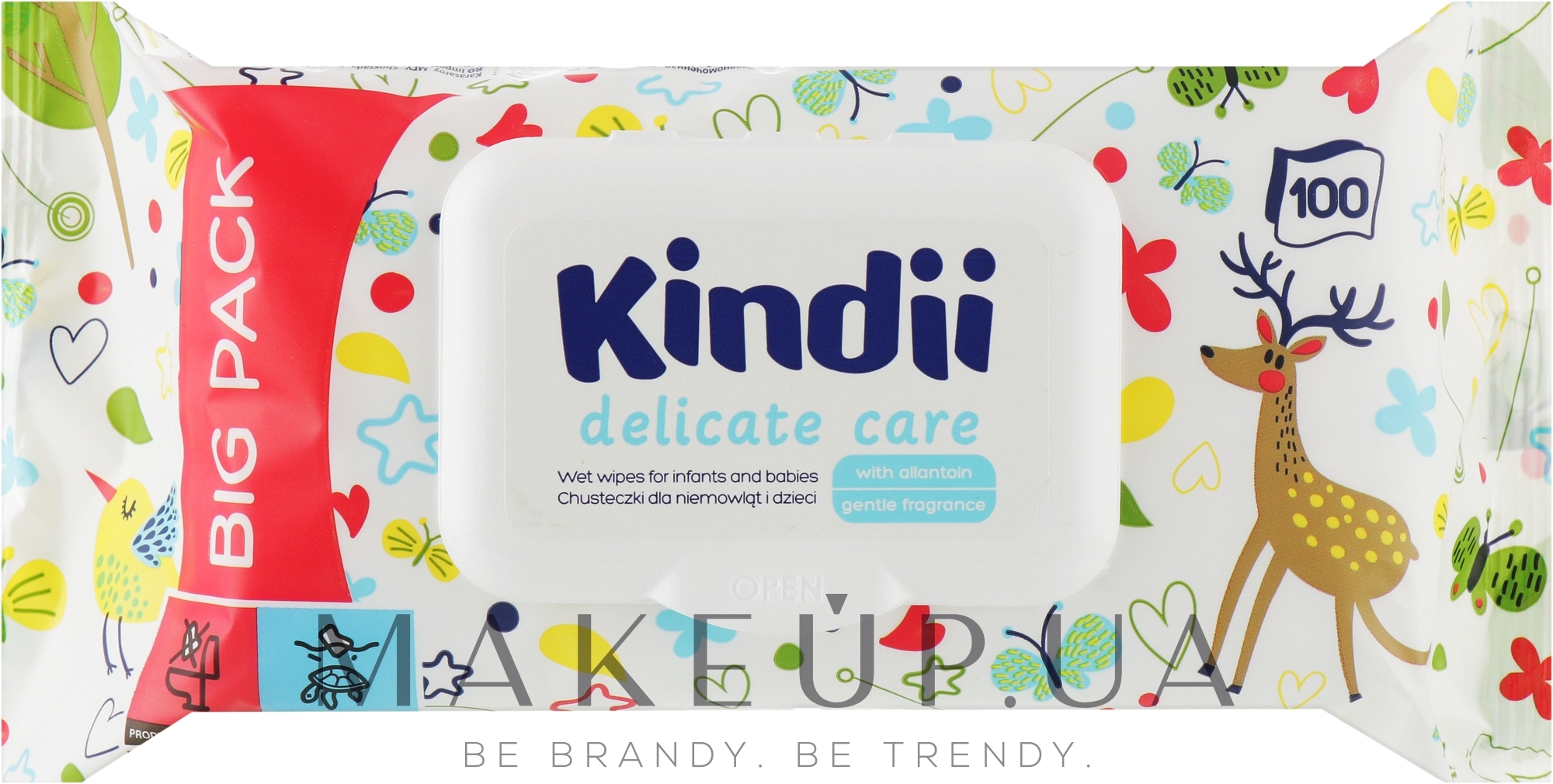 Детские влажные салфетки - Kindii Delicate Care Wipes — фото 100ml