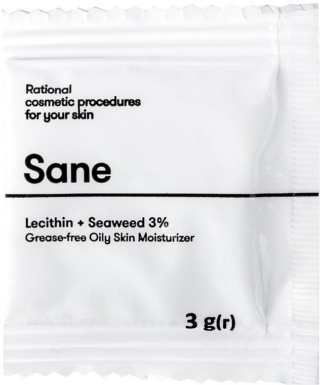 Крем для жирной кожи лица, c лецитином и морскими водорослями 3% - Sane Face Cream (пробник) — фото N3