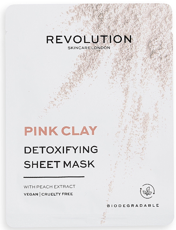 Набір тканинних масок - Revolution Skincare Pink Clay Detoxifying Sheet Mask (f/mask/5pcs) — фото N2