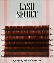 Парфумерія, косметика Накладні вії, темно-коричневі, mix, 6 ліній (0,1, C, (8-13)) - Lash Secret