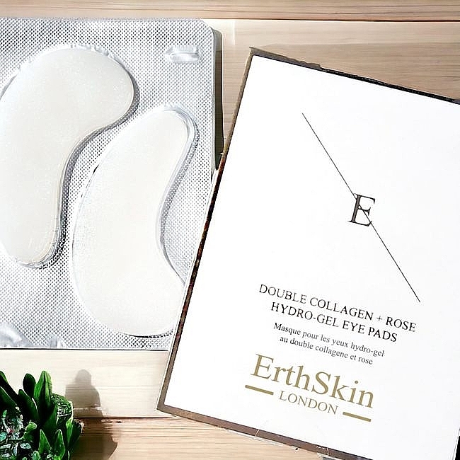 Гидрогелевые патчи под глаза с коллагеном и эссенцией розы - ErthSkin London Double Collagen + Rose Hydro-Gel Eye Pads — фото N2