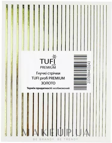 Гибкие ленты 3D для ногтей "Premium" - Tufi Profi — фото Золото