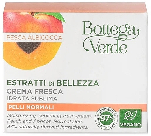 Крем для обличчя - Bottega Verde Beauty Extracts Peach & Apricot Moisturizing, Sublimating Fresh Cream — фото N3