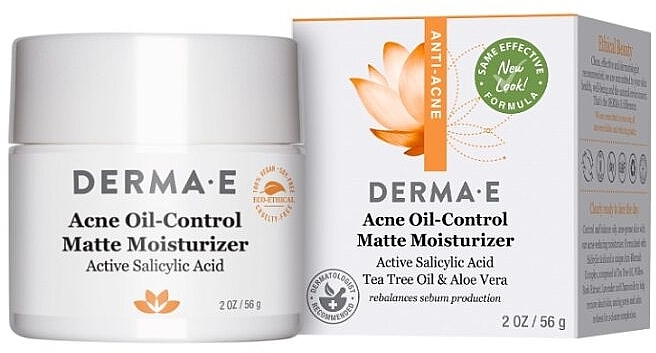 Матирующий крем от акне для контроля жирности кожи - Derma E Anti-Acne Rebalancing Cream Active Salicylic Acid — фото N2