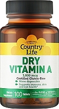 Харчова добавка "Вітамін A 10 000 Iu" - Country Life Dry Vitamin A 10 000 Iu — фото N1
