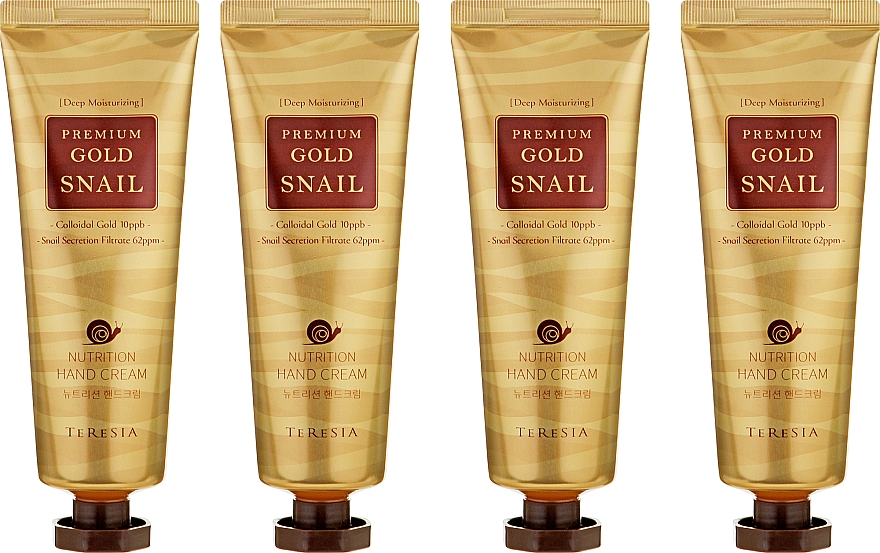 Набір кремів для рук - Teresia Premium Gold Snail Nutrition Hand Cream Set (4 x h/cr/80ml) — фото N2