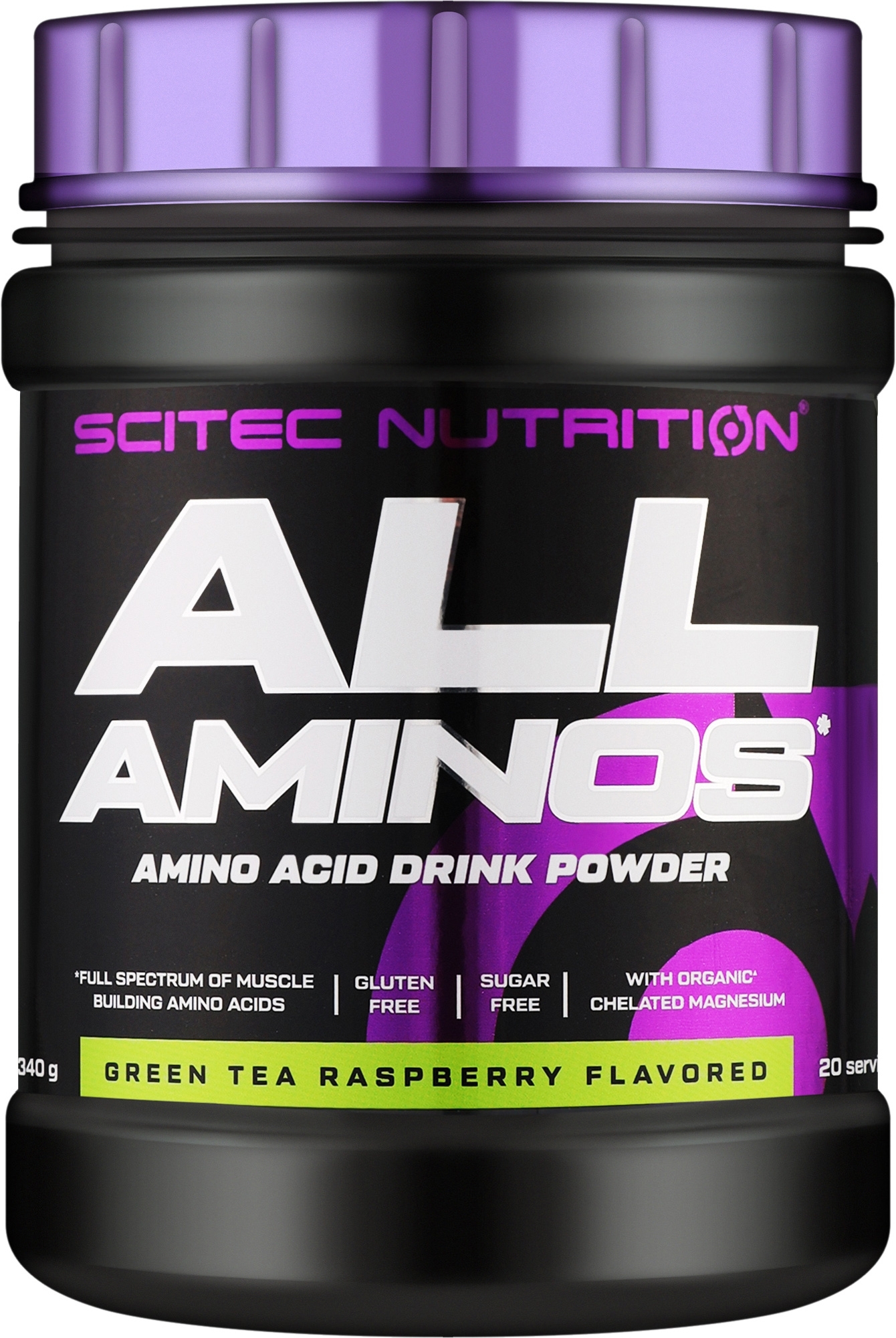 Аминокислоты - Scitec Nutrition All Aminos Green Tea Raspberry — фото 340g