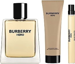 Burberry Hero - Набор (edt/100ml + sh/gel/75ml + edt/mini/10ml) — фото N1