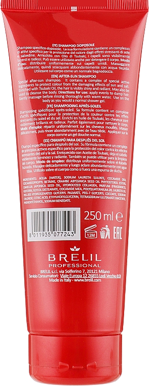 Шампунь для волос после пребывания на солнце - Brelil Solaire Shampoo — фото N2