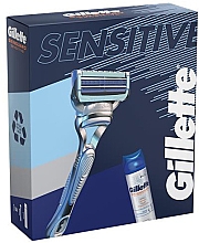 Набір - Gillette SkinGuard Sensitive (razor + shave/gel/200ml) — фото N1