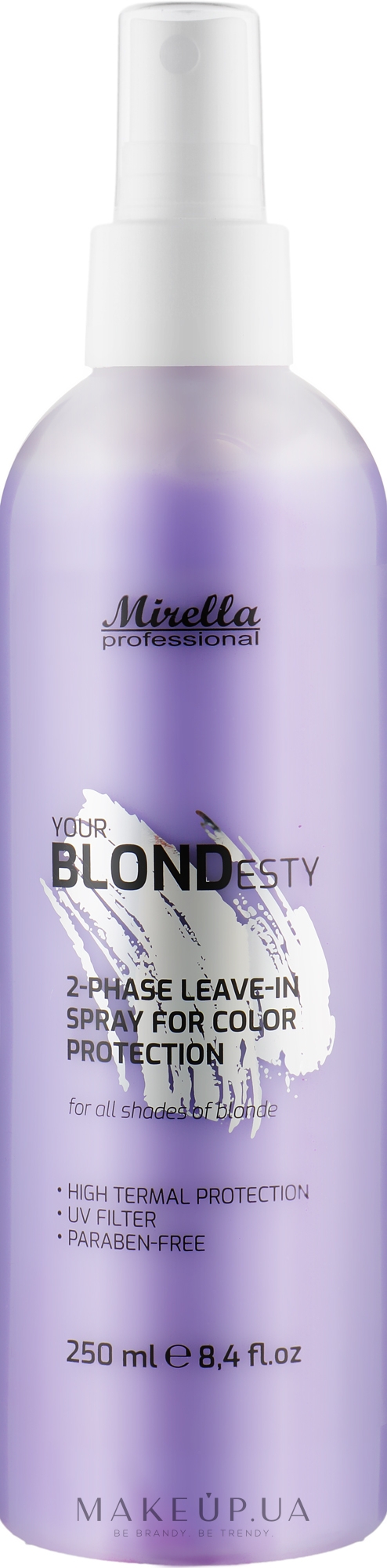 Спрей для поддержания эффекта блонда с термозащитой - Mirella Professional 2-Phase Leave-In Spray For Color Protection — фото 250ml