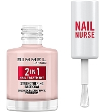 Зміцнювач для нігтів - Rimmel Nail Nurse 2 in 1 Nail Treatment Strengthening Base Coat — фото N2