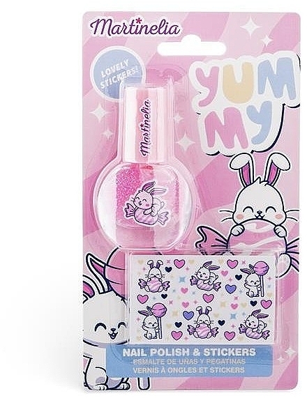 Набор для ногтей - Martinelia Yummy Nail Polish & Stickers (n/polish/3.5ml + n/stickers) — фото N1