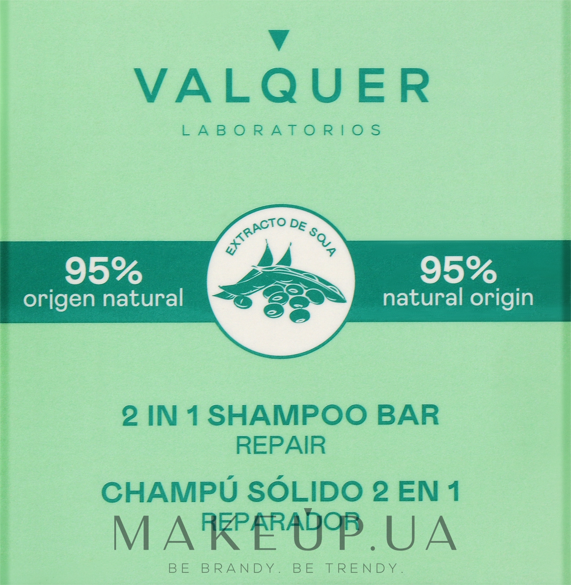 Твердий шампунь-кондиціонер, відновлювальний - Valquer 2 In 1 Shampoo Bar Repair — фото 70g