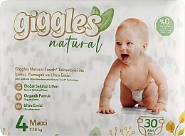 Парфумерія, косметика Підгузки дитячі Natural 4 Maxi (7-18 кг), 30 шт. - Giggles