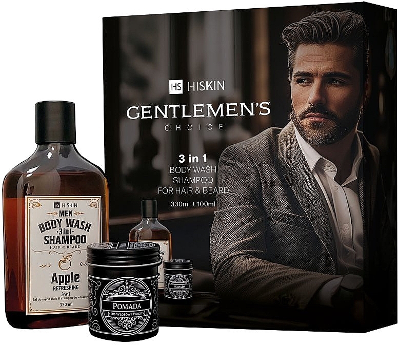 Набор - HiSkin Men Gentlemen's Choice (gel/shmp/330ml + h/pomade/100ml) — фото N1