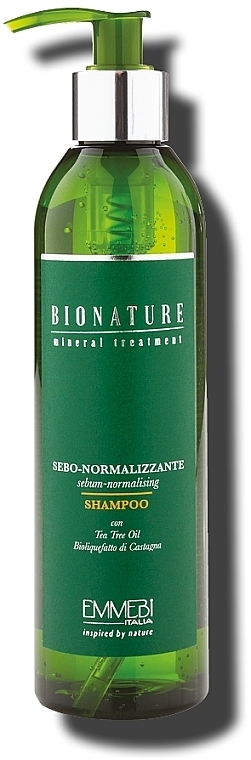 Себонормализующий шампунь с маслом чайного дерева - Emmebi Italia BioNatural Mineral Treatment Sebum-Normalizing Shampoo — фото N1