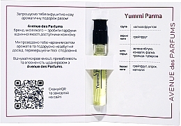 Парфумерія, косметика Avenue Des Parfums Yummi Parma - Парфумована вода (пробник)