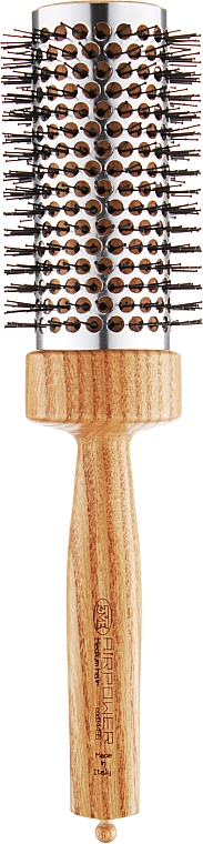 Термобрашинг для умеренно густых волос с деревянной ручкой из ясеня, термонейлон, d42mm - 3ME Maestri Air Power — фото N1