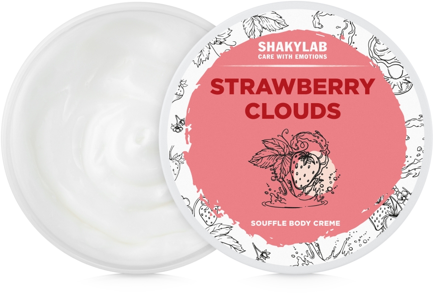 Крем-суфле для тела "Strawberry Clouds" - SHAKYLAB Natural Body Cream Strawberry Clouds