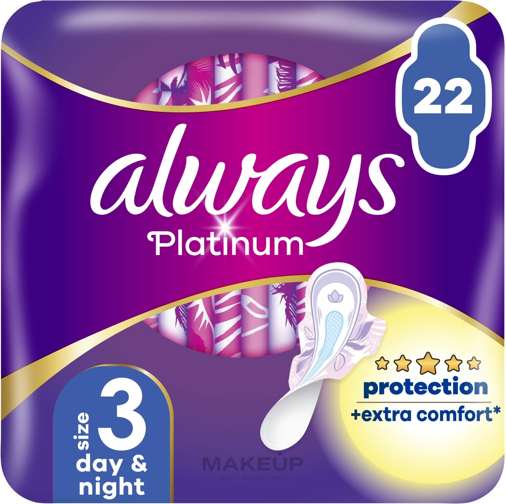 Гигиенические прокладки, размер 3, 22 шт - Always Platinum Protection +Extra Comfort Day&Night — фото 22шт