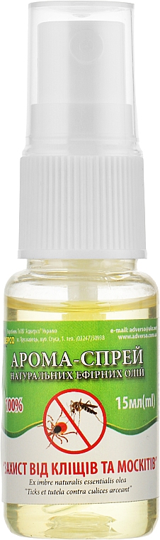 Аромаспрей з натуральних ефірних олій "Захист від кліщів і москітів" - Адверсо — фото N1