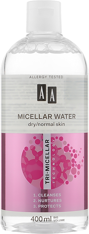 Міцелярна вода для сухої і нормальної шкіри - AA Cosmetics Tri-Micellar 3-in-1 Micellar Water