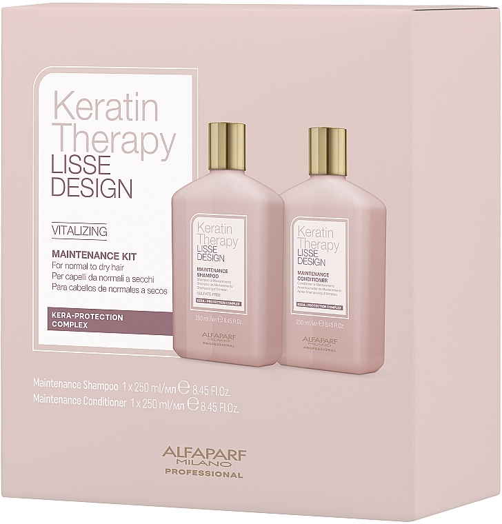 Набір - Alfaparf Lisse Design Keratin Therapy Vitalizing Maintenance (shmp/250ml + h/cond/250ml) — фото N1