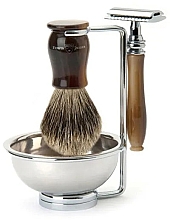 Духи, Парфюмерия, косметика Набор для бритья - Edwin Jagger Imitation Light Horn 4 Piece Set Best Badger