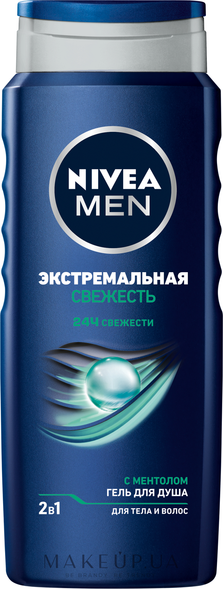 Гель для душа 2в1 для тела и волос "Экстремальная свежесть" - NIVEA MEN Shower Gel 2in1 — фото 500ml