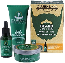 Парфумерія, косметика Набір для догляду за бородою - Clubman Pinaud 3 Beard Pack (cond/89ml + oil/30ml + balm/59g)