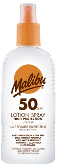 Сонцезахисний лосьйон-спрей для тіла - Malibu Sun Lotion Spray High Protection Water Resistant SPF 50 — фото N1
