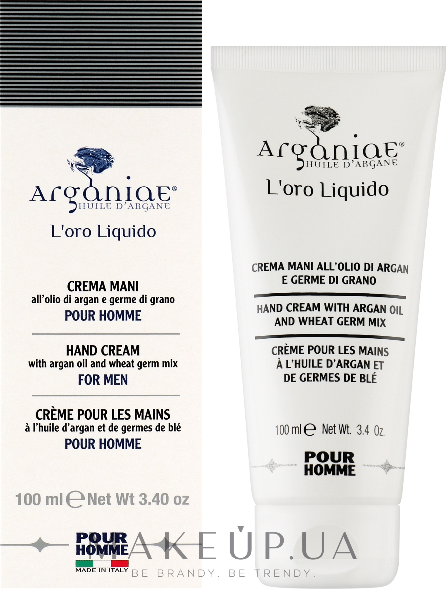 Крем для рук, мужской - Arganiae Hand Cream With Argan Oil For Men — фото 100ml