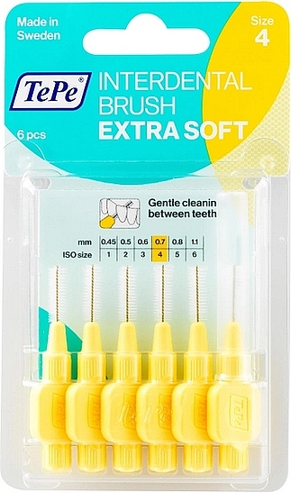 Набор межзубных ершиков "Extra Soft", 0.7 мм - TePe Interdental Brush Extra Soft Size 4 — фото N1