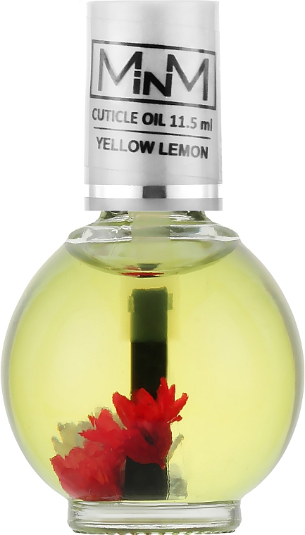 Олія для кутикули з пензлем і сухоцвітом, лимон - M-in-M Yellow Lemon — фото N1